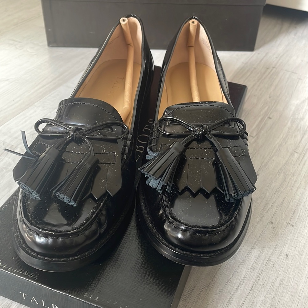 Talbots Black Laura Tassels Loafer Flat